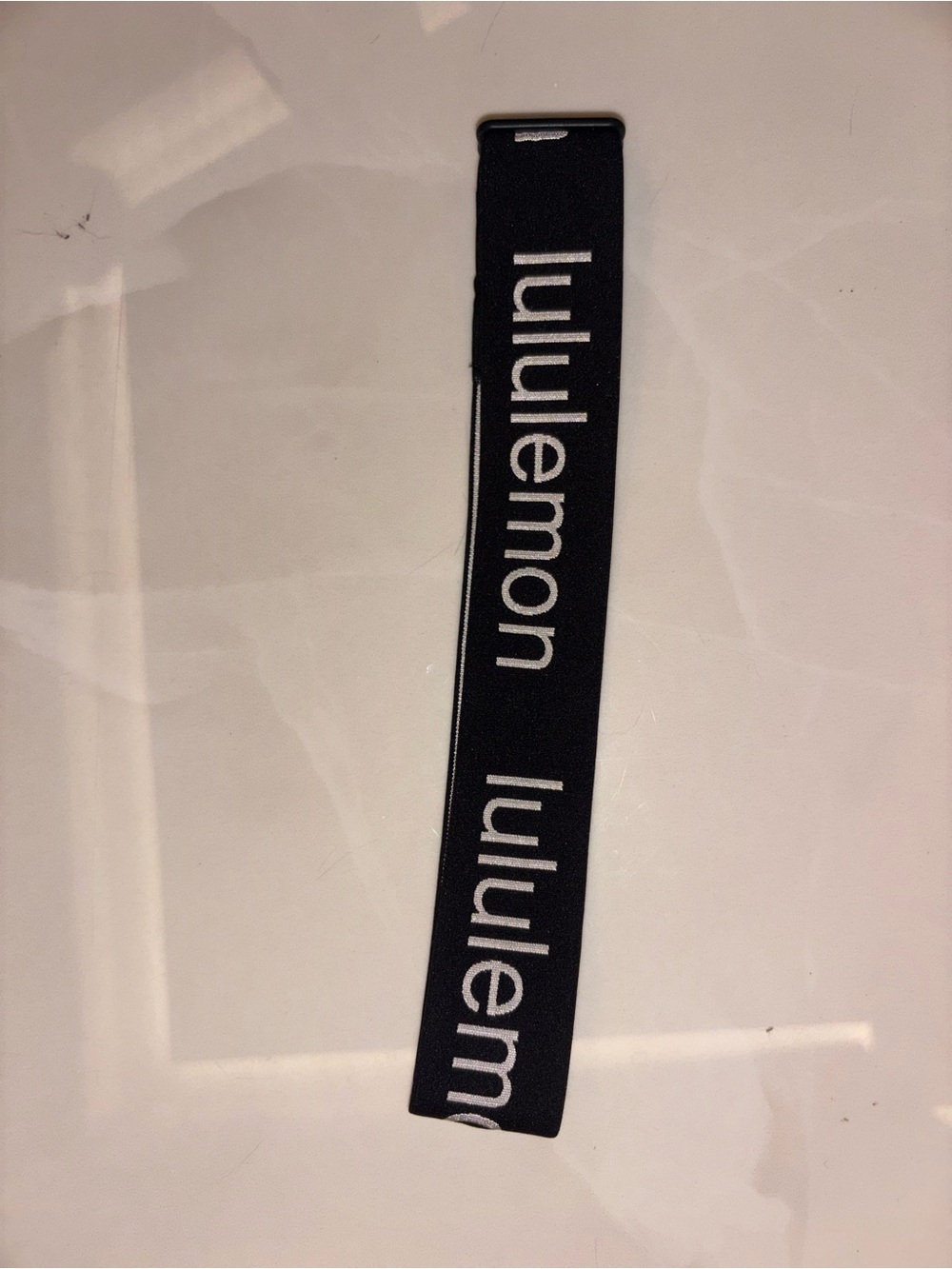 lululemon Black and White Elastic Logo Headband